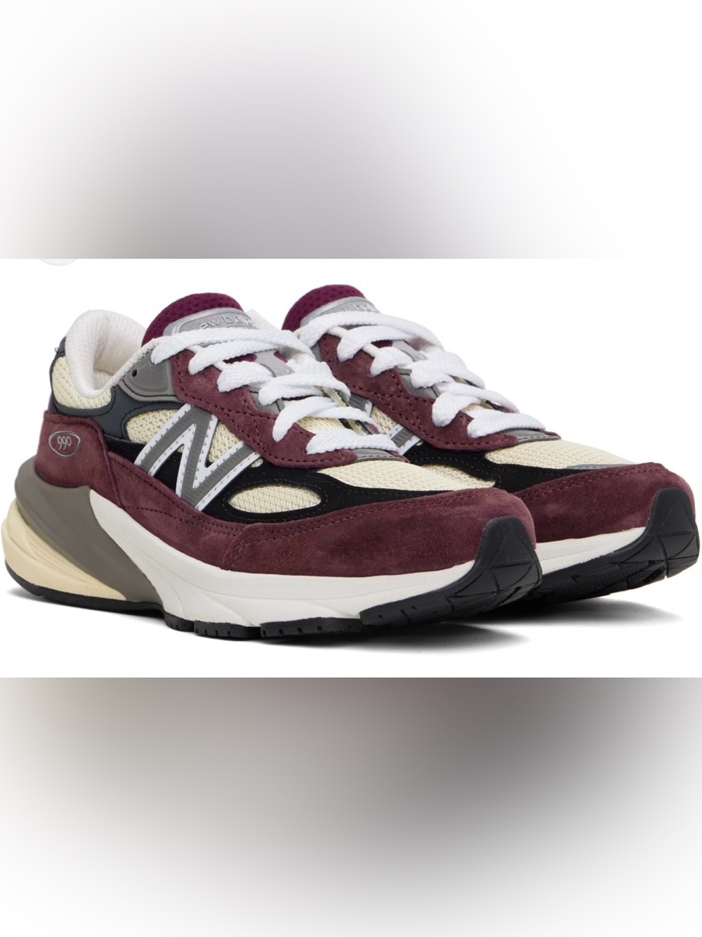 New Balance 990 Burgundy and Beige Sneakers size 41.5 worn once